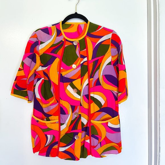 Vintage Groovy 60's-70's Handmade Whimsical Shirt Women's Small-Medium - Picture 5 of 6